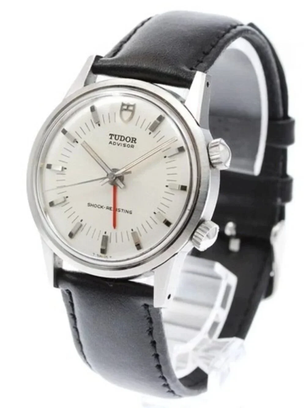 TUDOR Heritage Advisor 10050 alarm Silver Dial Hand Winding Men's Watch_949541